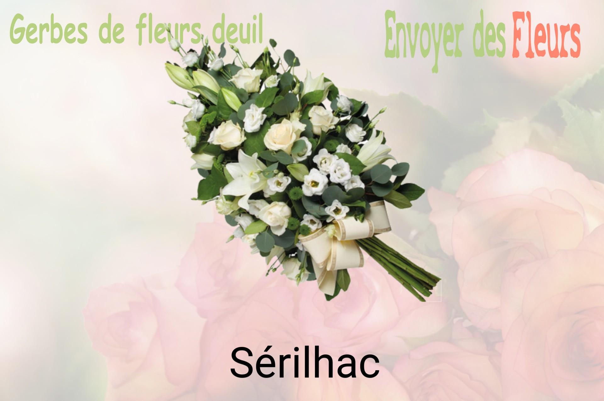 Gerbe de fleurs de deuil livrée à Sérilhac